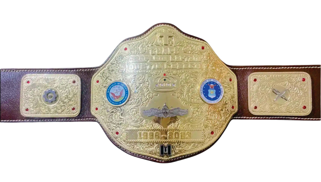 Big Gold Chaps'Chaplain Custom Championship Wrestling Belt Title Belts Nation
