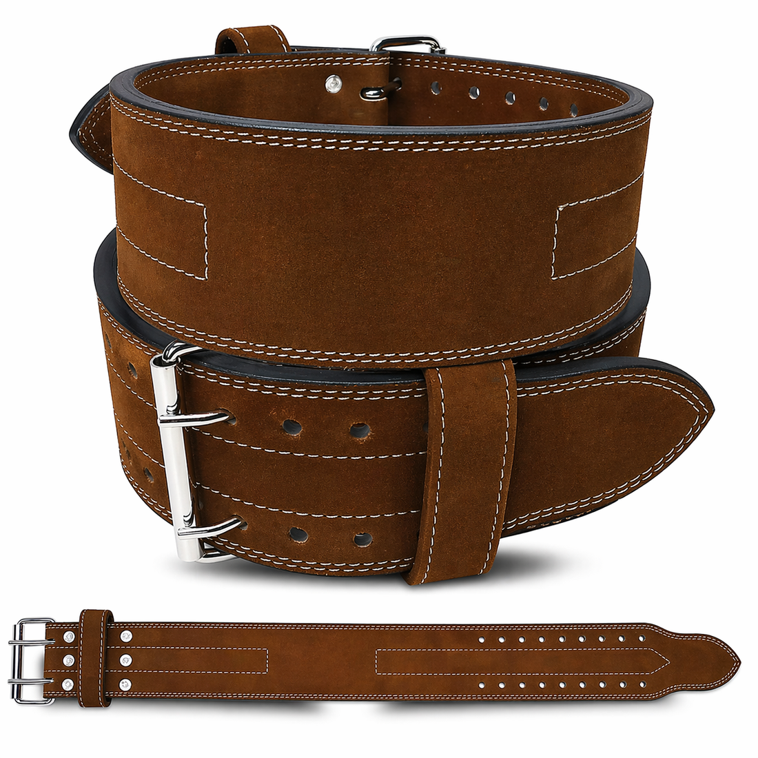 10mm Double Prong Lifting Belt Brown