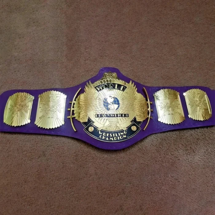WWF Winged Eagle Purple Brass 24k Gold Championship Title Belt