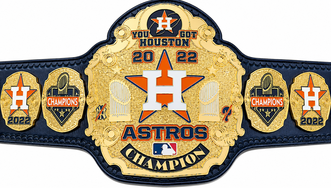 Huston Astros Custom Wrestling Championship Title Belt Adult Size