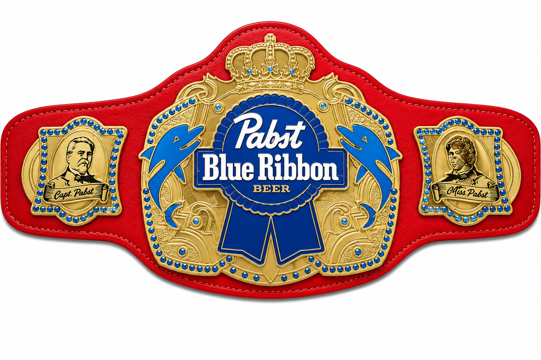 NEW Pabst Blue Ribbon Championship belt Adult Size Replica 2mm ZINC