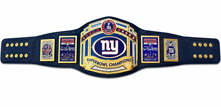 NewYork Giants Superbowl Championship Leather title belt Adult size Zinc Metal