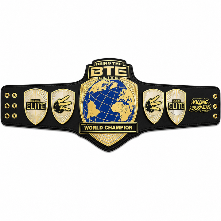 BTE World Championship Leather Belt 2MM Zinc Metal Plates Adult size