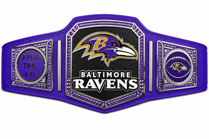 Custom Baltimore Ravens World football Championship Belt Adult Size 2MM Brass