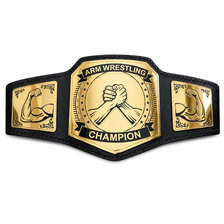 New Custom Arm Wrestling Champion Belt Black Gold Championship Title Belt