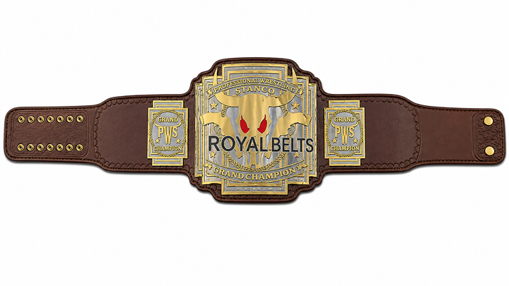PWS Grand Wrestling Championship Title Belt Brass Plated