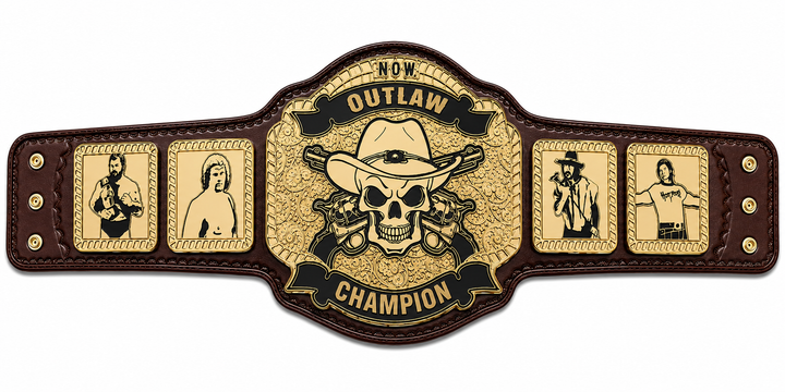 Northern Outlaw Wrestling Championship Title belt Adult Size Brass Plated