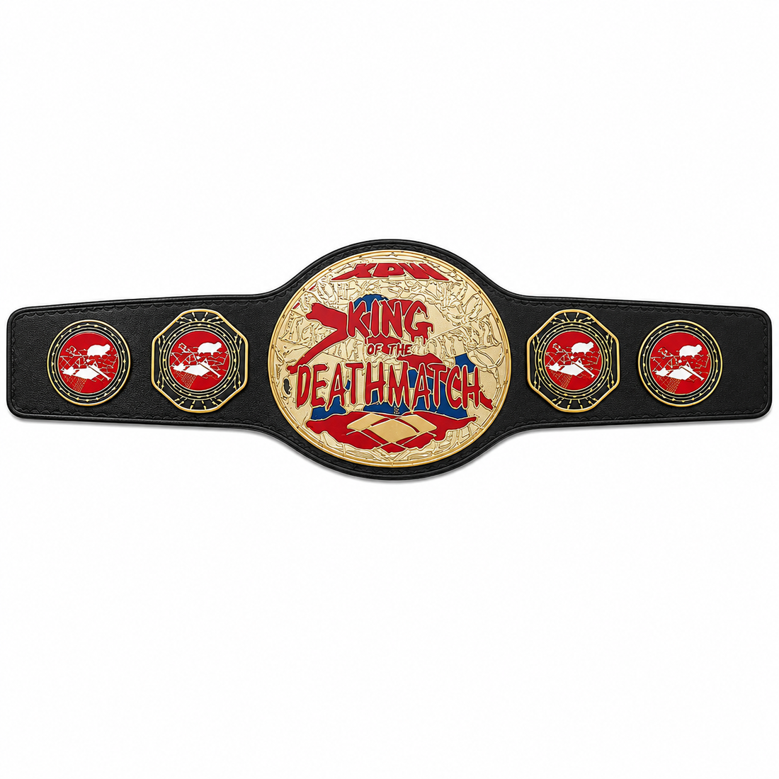 New XPW King of the Deathmatch Wrestling Championship belt Replica Zinc 2mm -