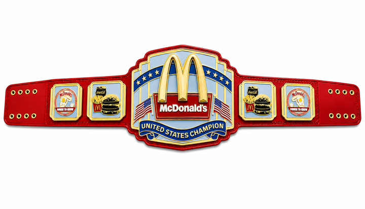 McDonalds United States Wrestling Championship Title Belt Adult Size