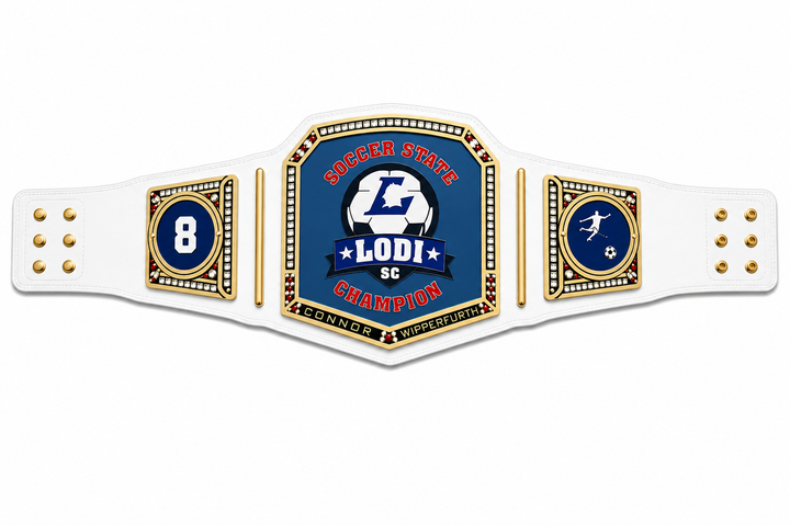 New Customise Soccer State Lodi Championship belt Adult Size
