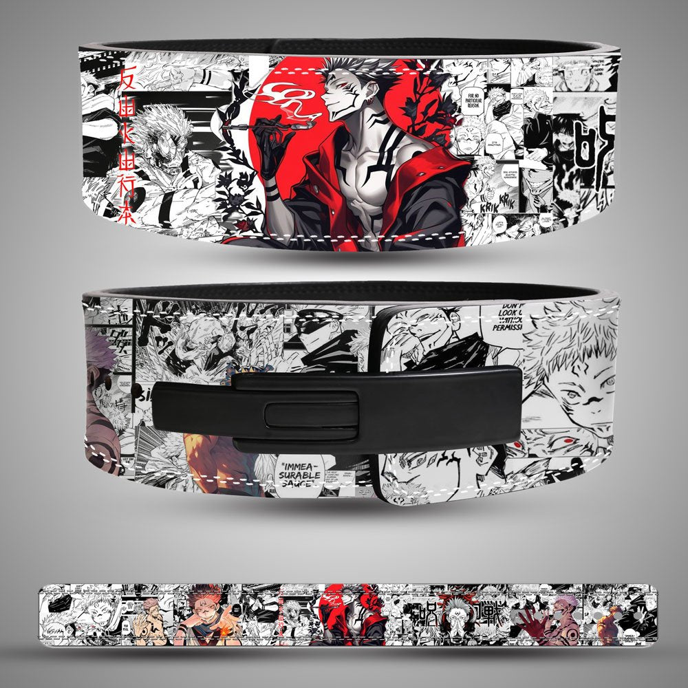 Sukuna Inspired Leather Weightlifting Belt