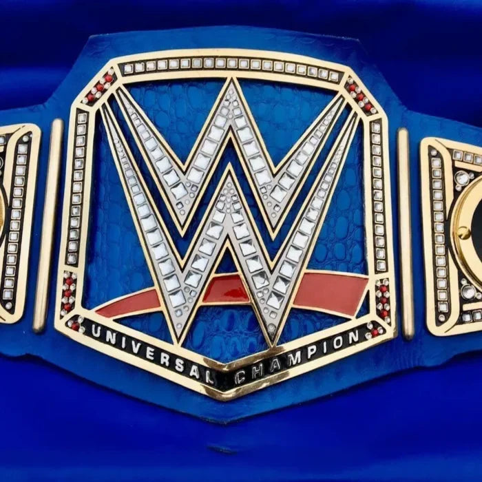 Blue Custom WWE Universal Fend Zinc Championship Title Belt