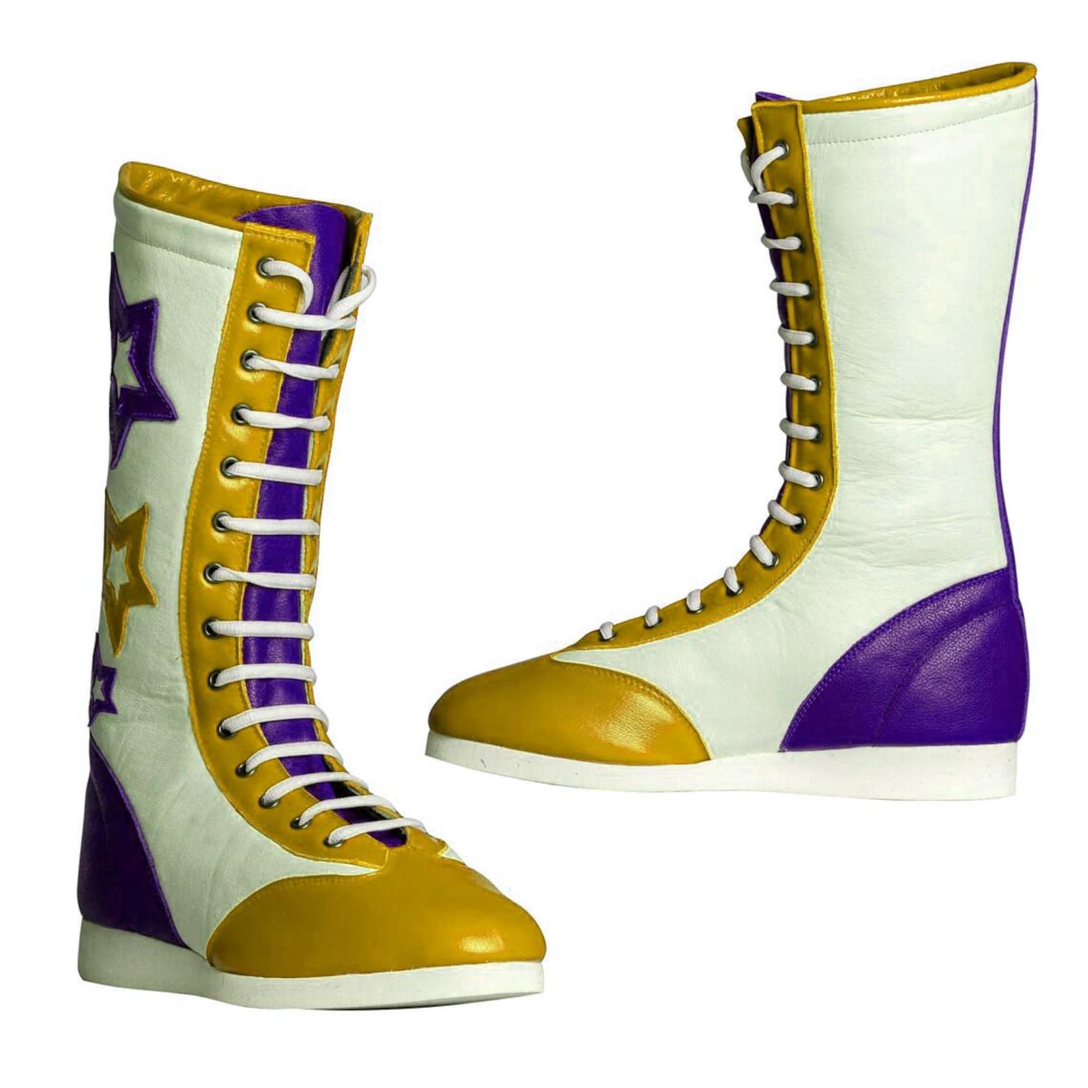 Genuine Leather Pro Wrestling Boots for Men  Women  High Top Lace Up Fight Gear