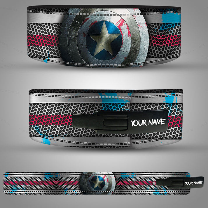 Custom Captain America Powerlifting Belt