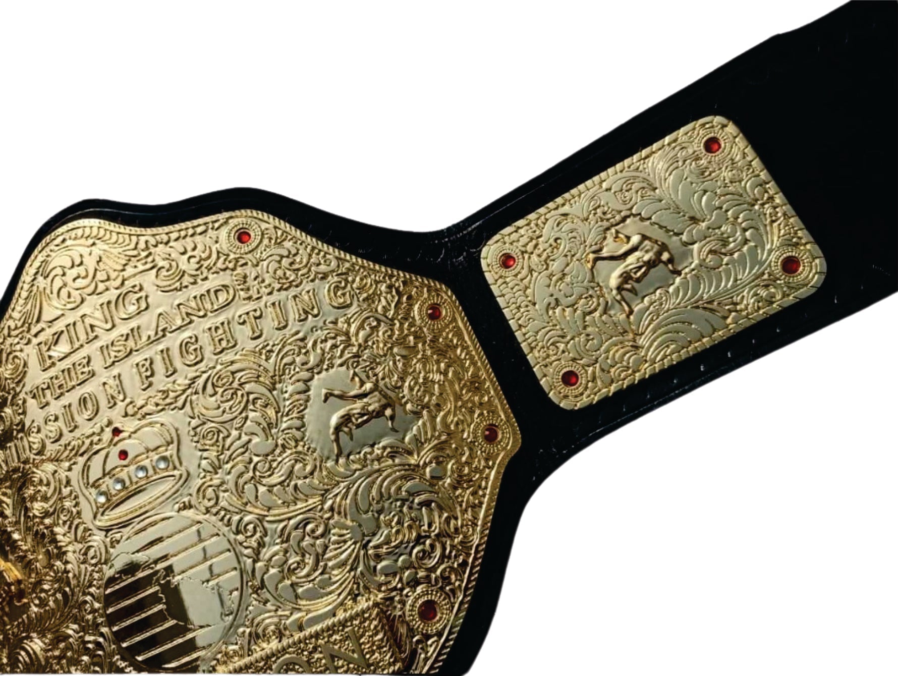 Big Gold King of the Island Submission Fighting Custom Custom Championship Wrestling Belt Title Belts Nation