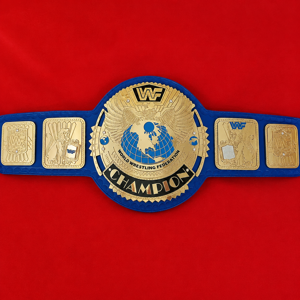 WWF BLUE BIG EAGLE Brass Championship Title Belt