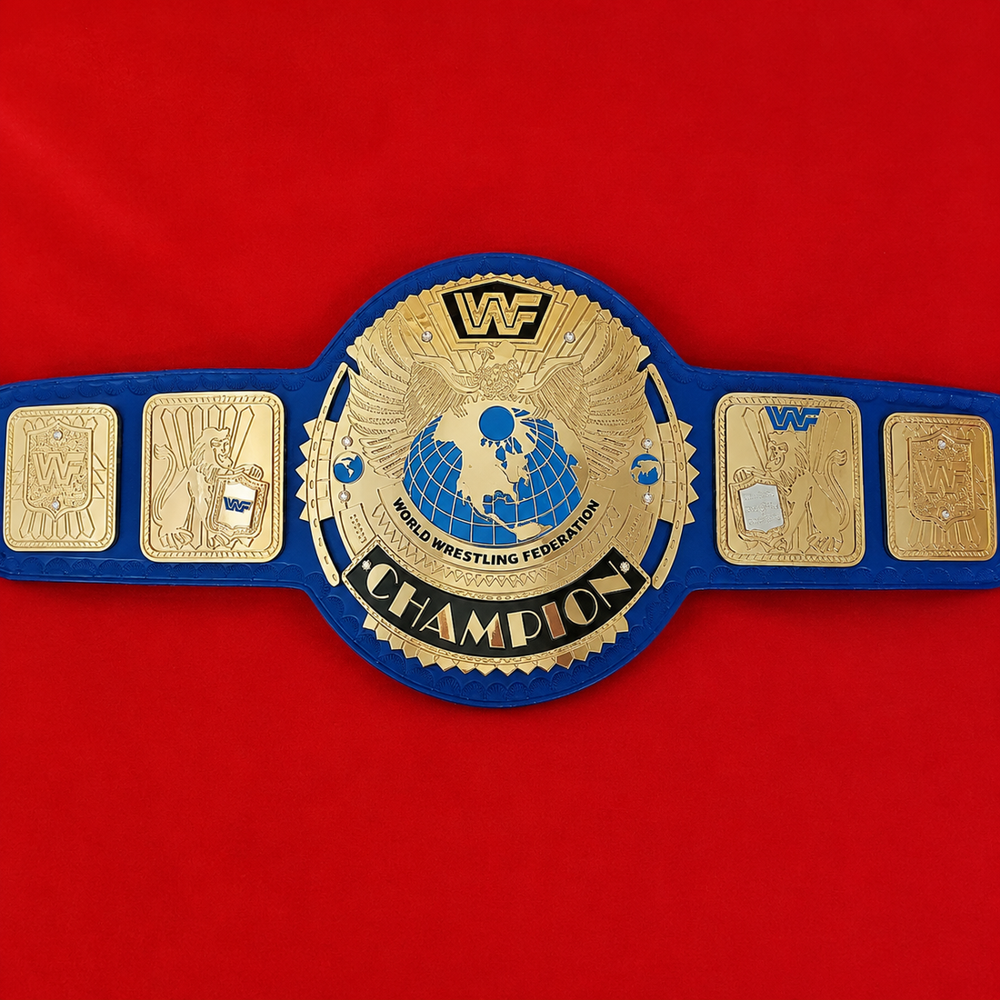 WWF BLUE BIG EAGLE Brass Championship Title Belt
