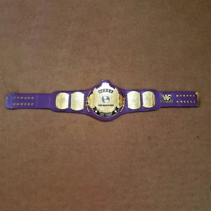 WWF Winged Eagle Purple Brass 24k Gold Championship Title Belt