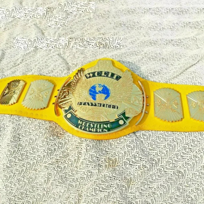 WWF Winged Eagle Yellow Replica Championship Belt