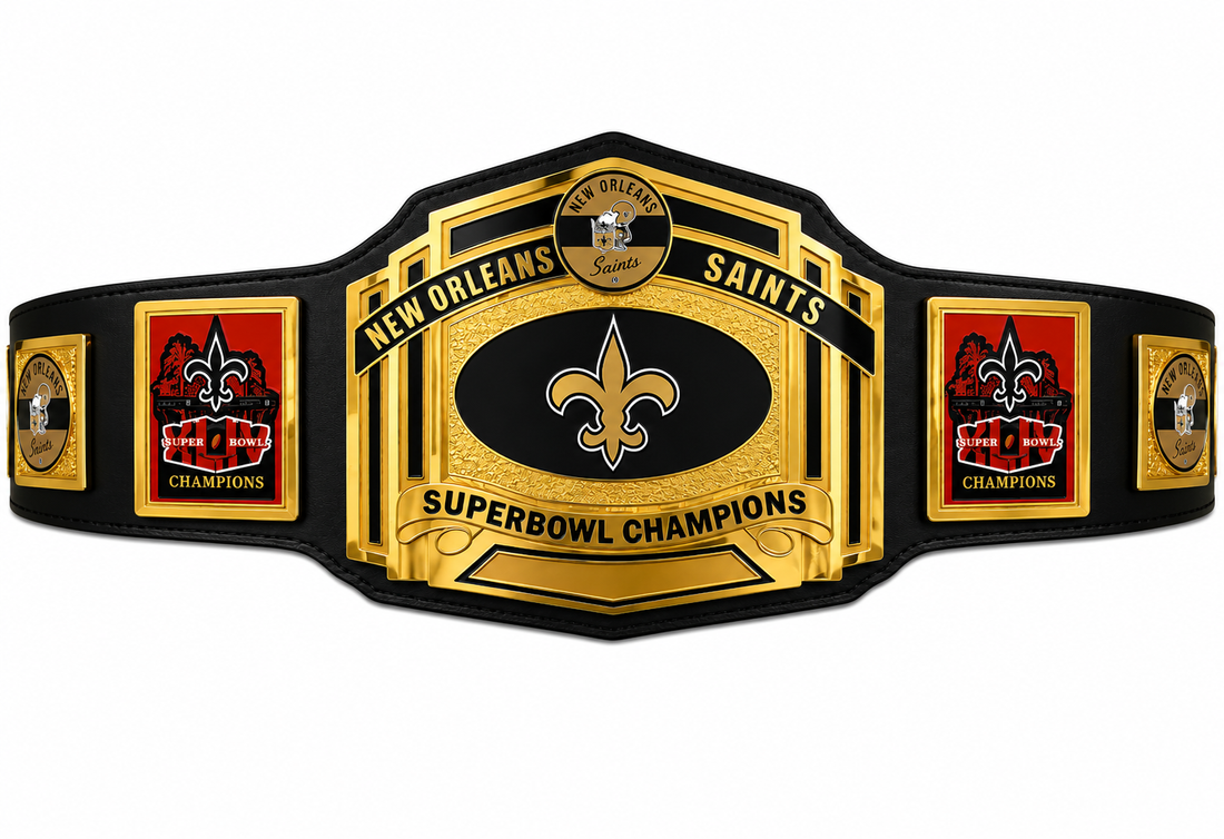 Custom Orleans saints Championship Belt Adult Size 2mm Brass