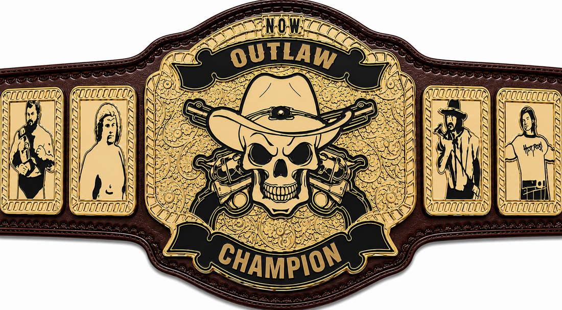 Northern Outlaw Wrestling Championship Title belt Adult Size Brass Plated