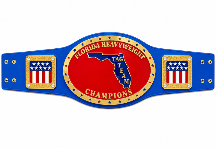 Florida tag team NWA Heavyweight Championship Replica Belt Adult 2mm Brass