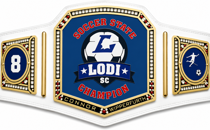 New Customise Soccer State Lodi Championship belt Adult Size