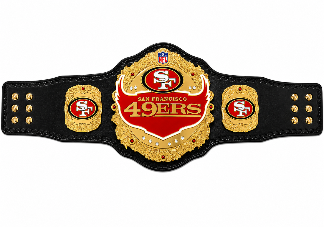 Custom San Francisco 49ers team World Championship Belt Adult Size 2MM Brass