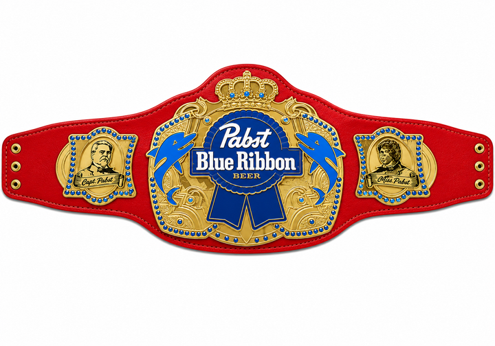 NEW Pabst Blue Ribbon Championship belt Adult Size Replica 2mm ZINC