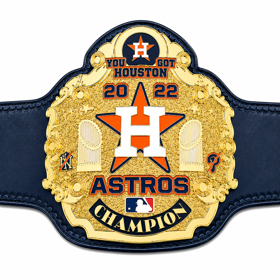 Huston Astros Custom Wrestling Championship Title Belt Adult Size