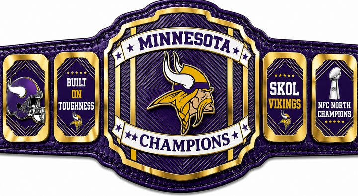 Custom Minnesota Vikings team World Championship Belt Adult Size 2MM Brass