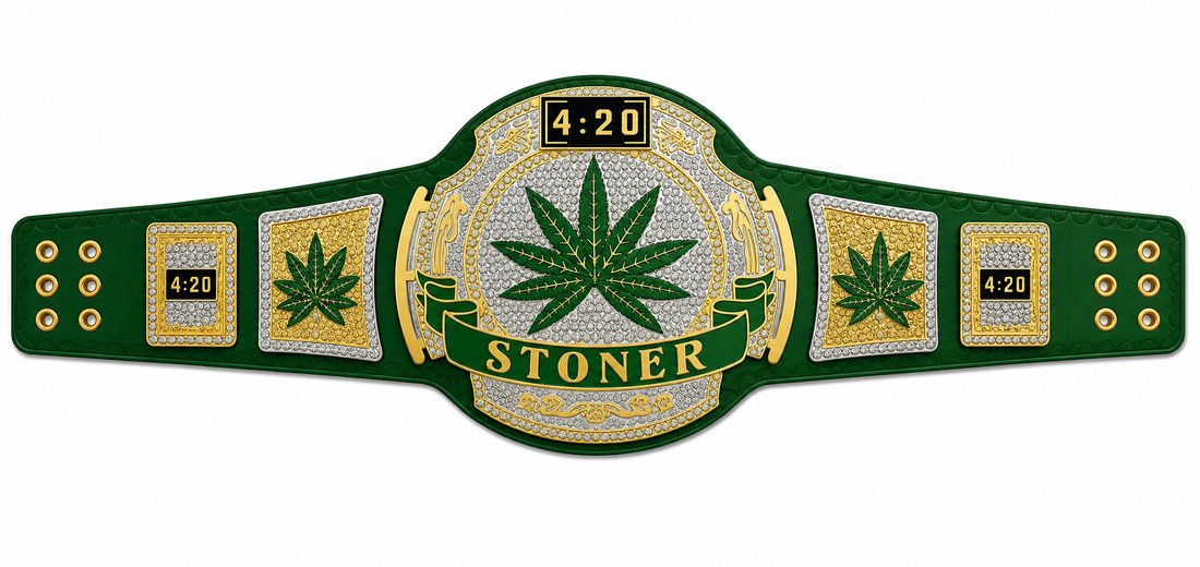 Smoker Stoner Weed 420 Heavyweight Wrestling Championship Replica Belt Brass