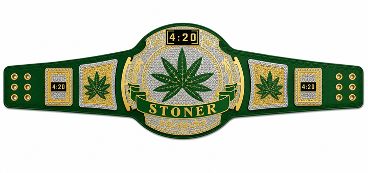 Smoker Stoner Weed 420 Heavyweight Wrestling Championship Replica Belt Brass