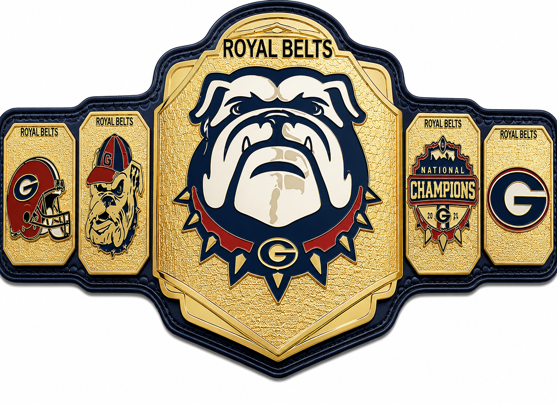 New Georgia Bulldog National Championship Leather Belt Adult Size