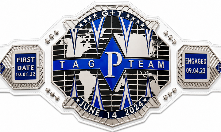 Custom Tagteam Title belt Zinc Metal 4mm Cow Hide Leather Strap adult size