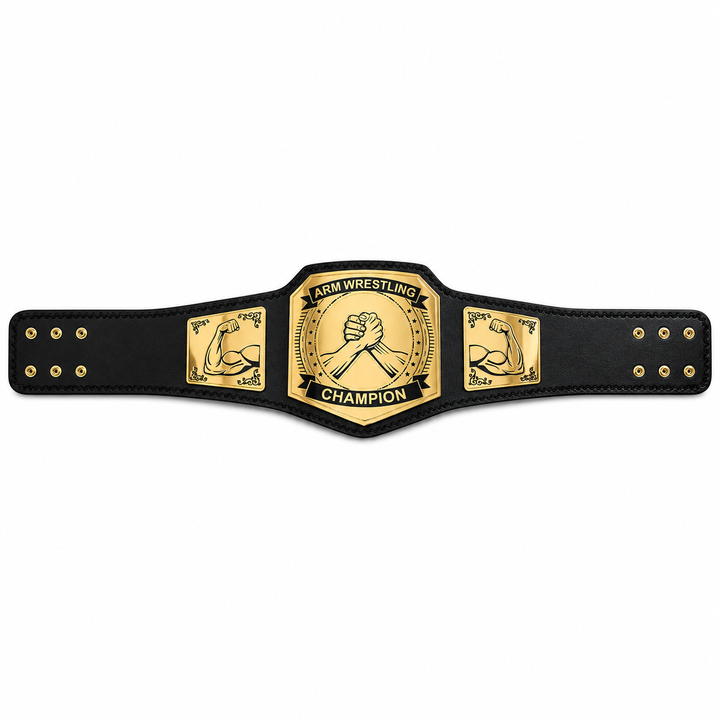New Custom Arm Wrestling Champion Belt Black Gold Championship Title Belt