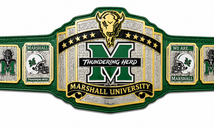 Marshall University Customized Championship Title Belt Adult Size