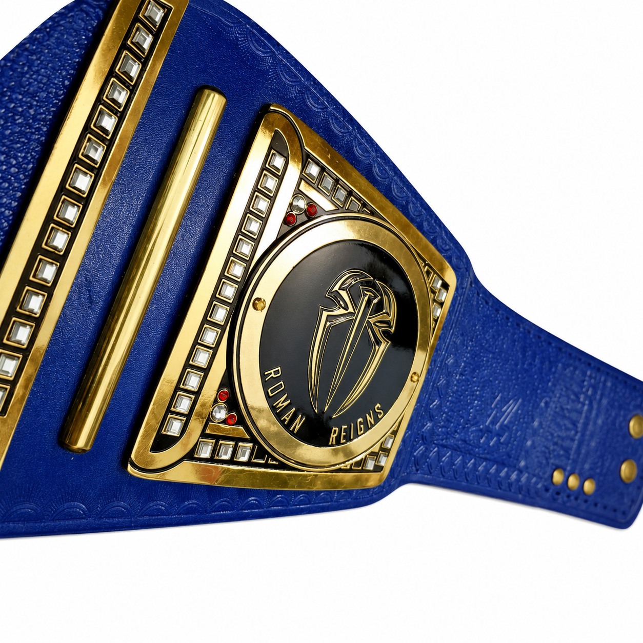 Roman Reigns Blue Universal Championship Belt  Premium WWE Replica Title with Custom Side Plates