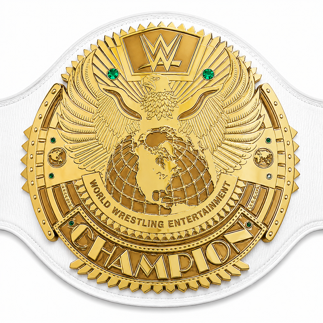 WWE White Strap Championship Replica Belt  Gold Eagle World Wrestling Championship Title
