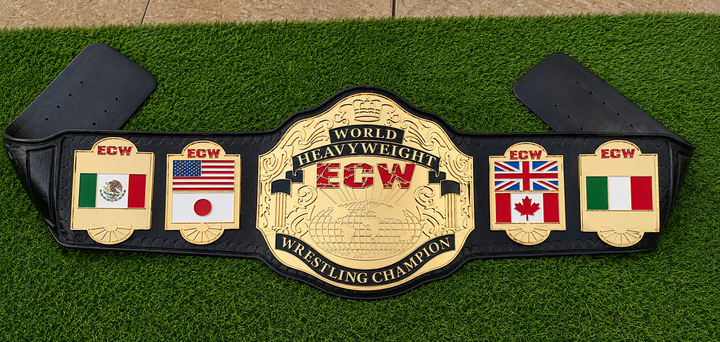 ECW World Heavyweight Wrestling Championship HD CNC 24k Gold Plated Title Belt