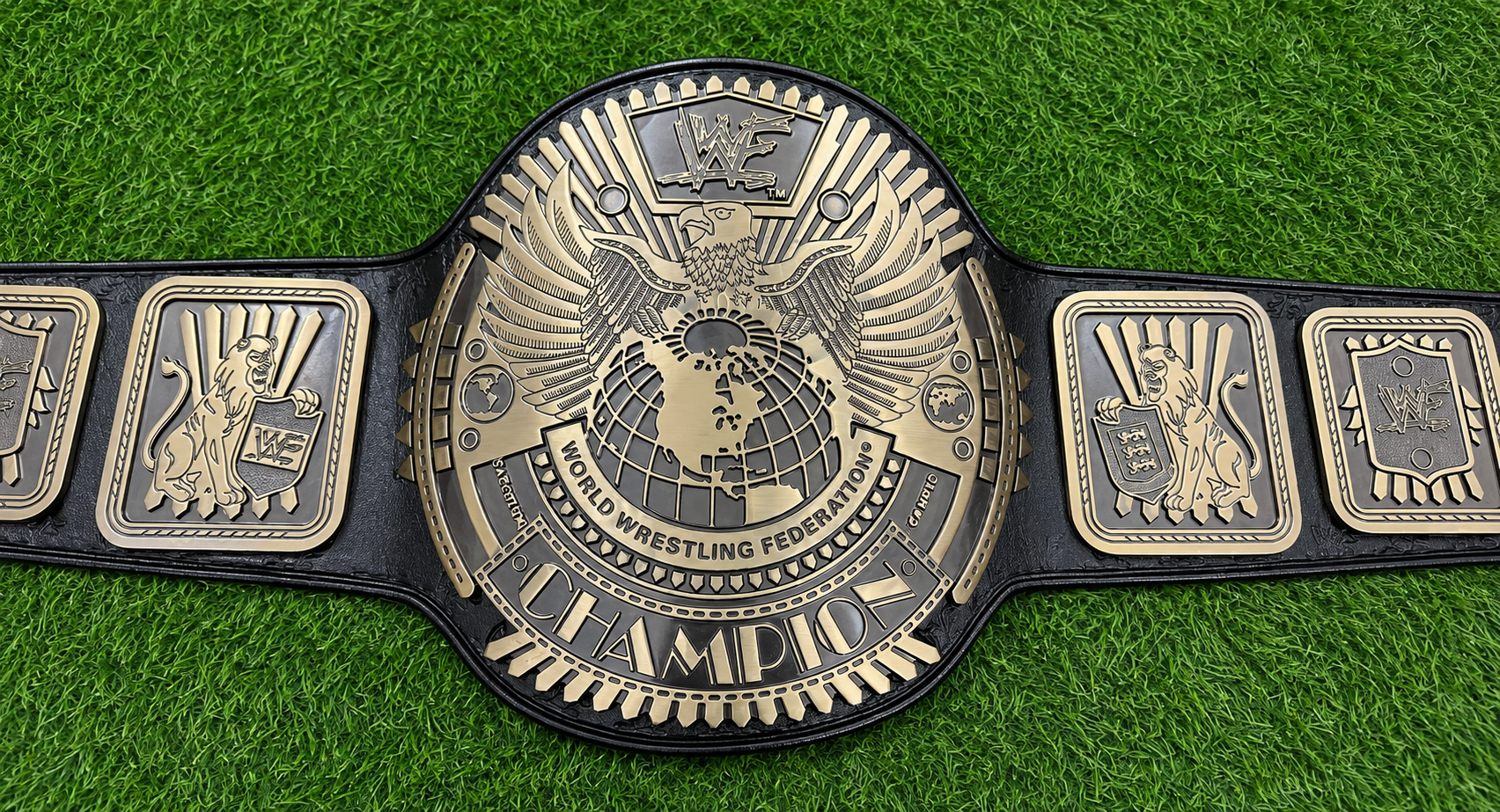 WWF Big Eagle Scratch Logo Attitude Era Wrestling Championship Title Belt HD CNC Antique Plated