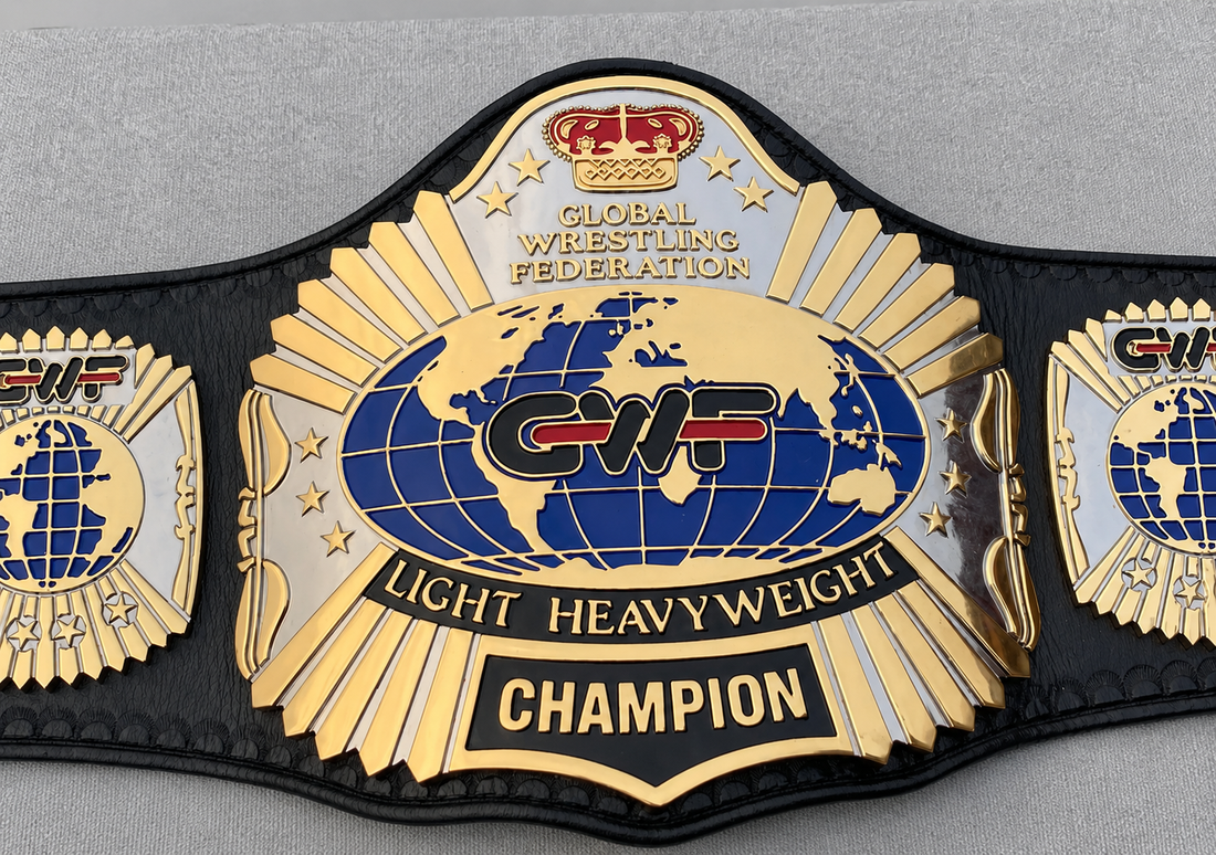 GWF Light Heavyweight Wrestling Championship Title Belt  CNC HD 24k Gold Plated Belt