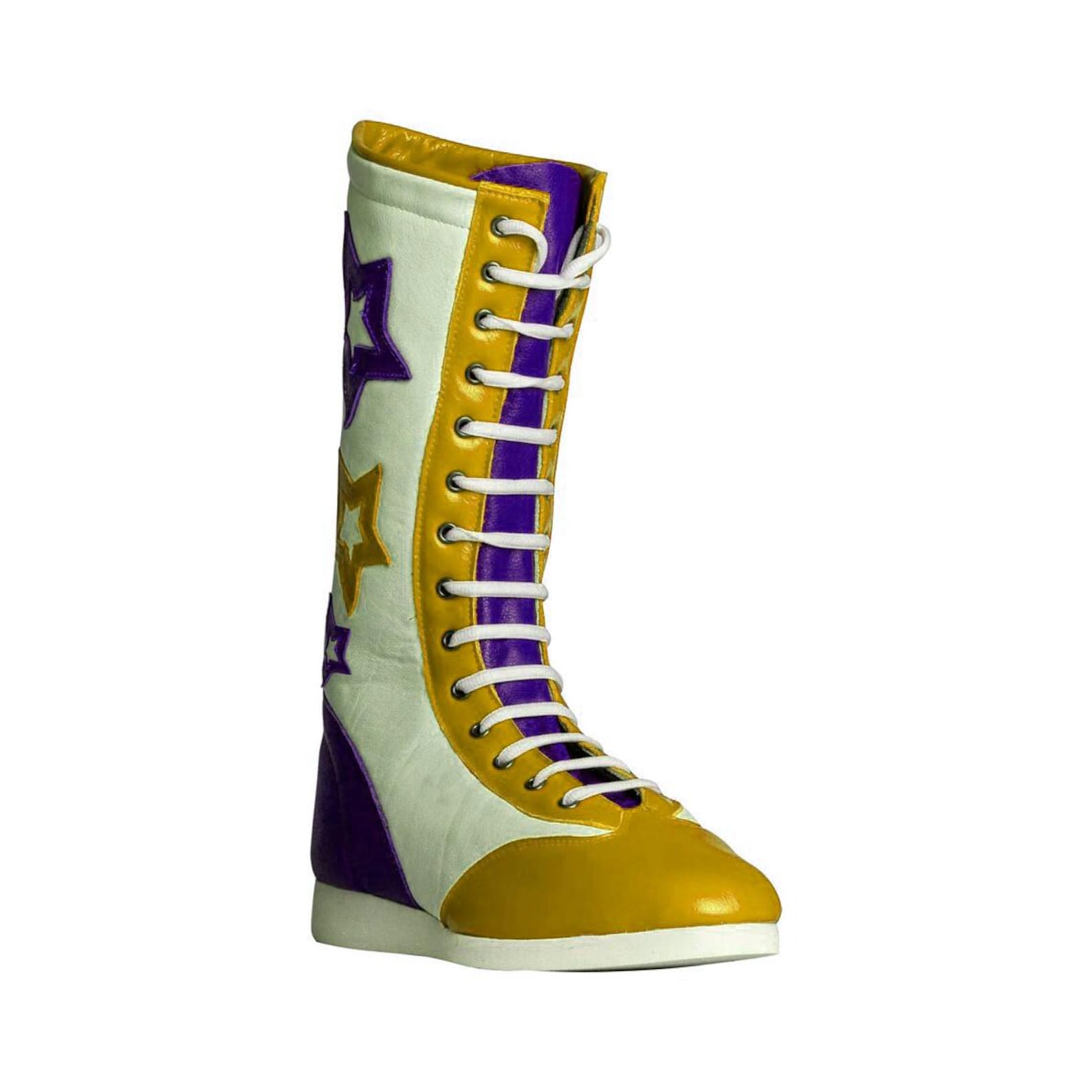 Genuine Leather Pro Wrestling Boots for Men  Women  High Top Lace Up Fight Gear