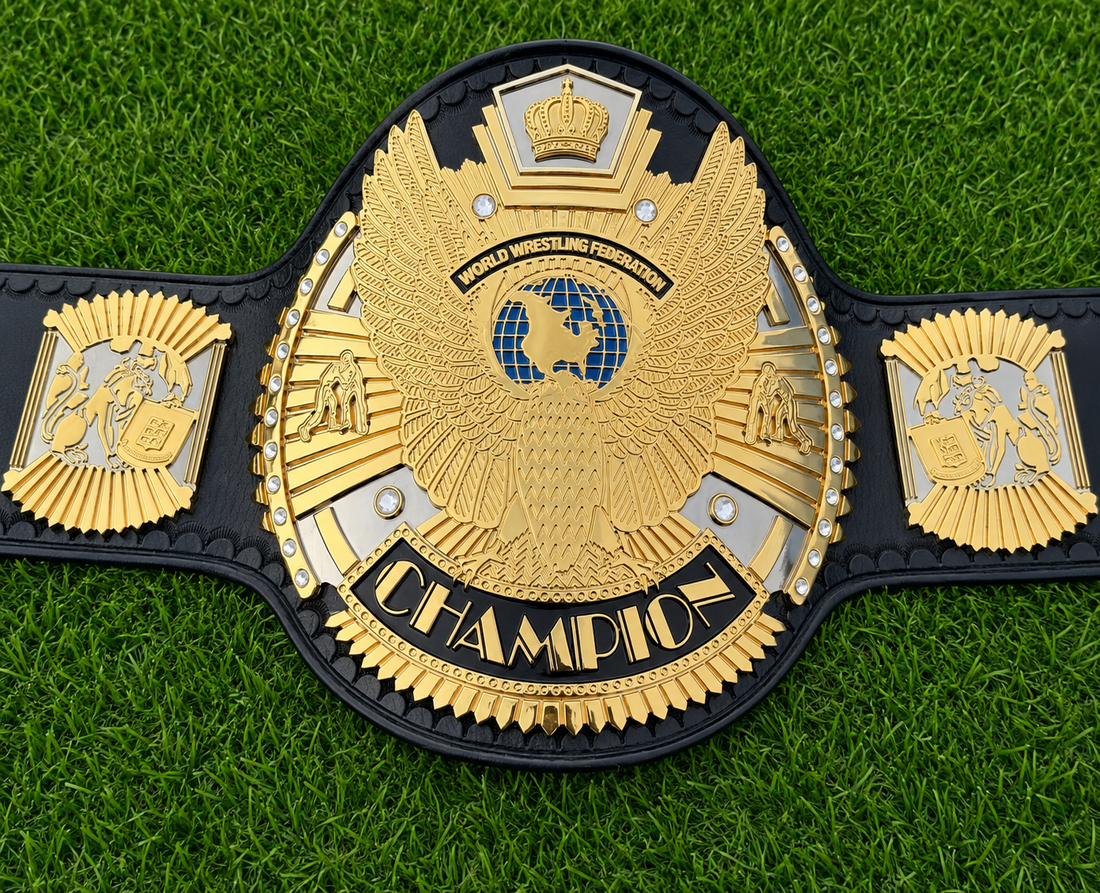 Custom Crown Hybrid Wing Eagle 24k Dual Plated HD CNC Title Belt