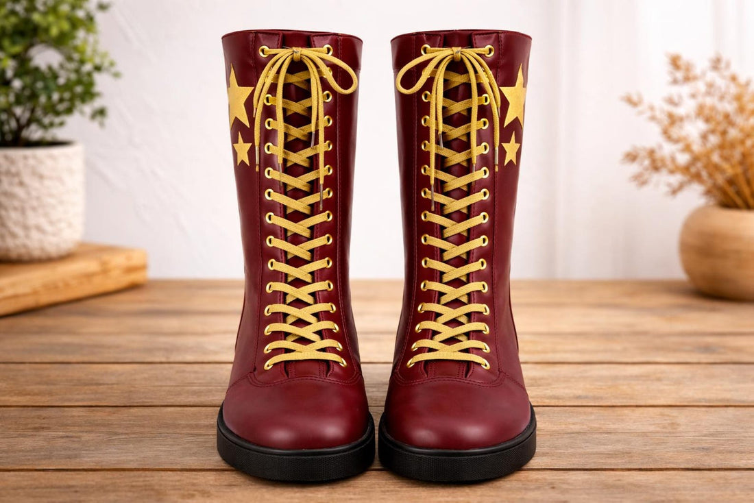 Pro Handmade Leather Wrestling Boots – Lace-Up Fight Gear