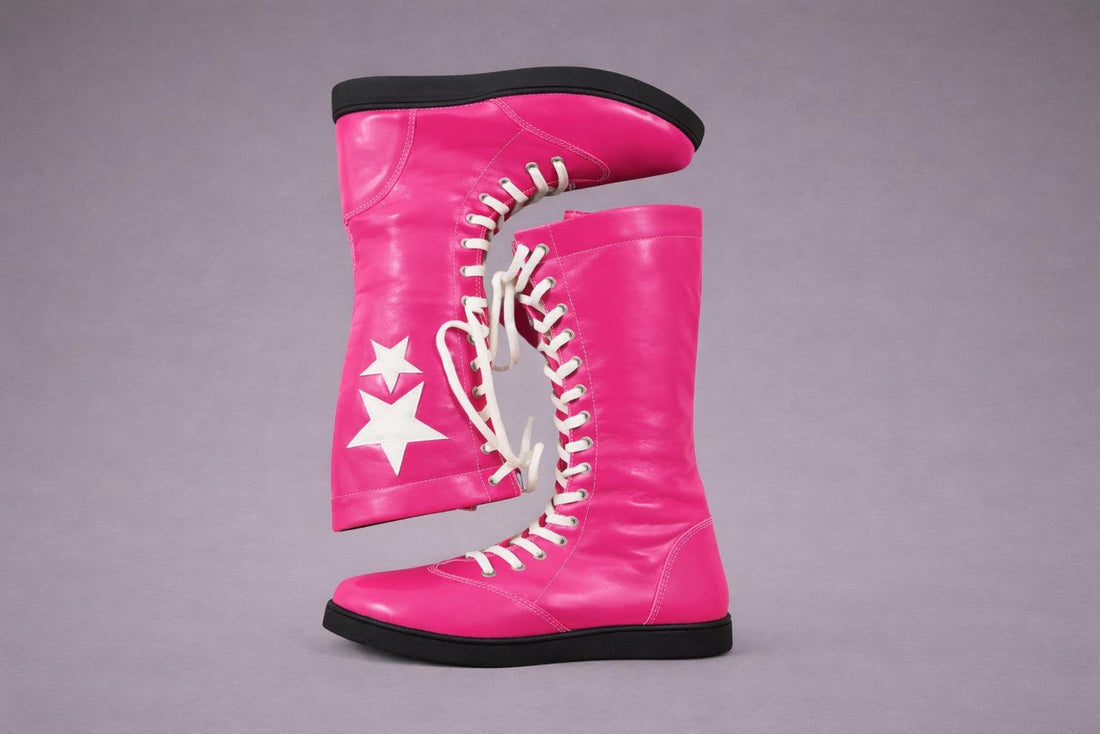 Unisex Leather Knee-High Boots – Lace-Up Star Statement Footwear