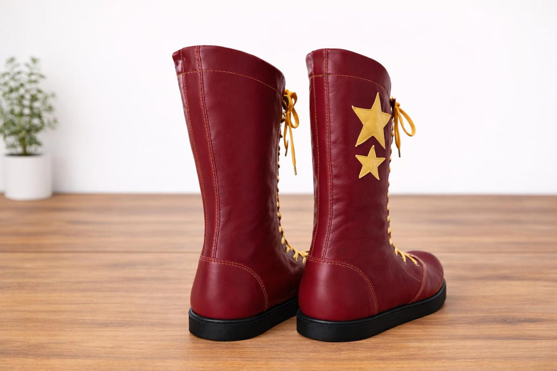 Pro Handmade Leather Wrestling Boots – Lace-Up Fight Gear
