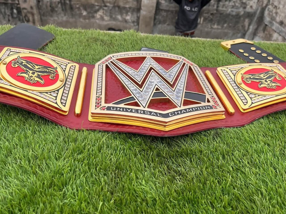 Wwe Red Universal Belt with Brock Sides plates CNC Championship Belt