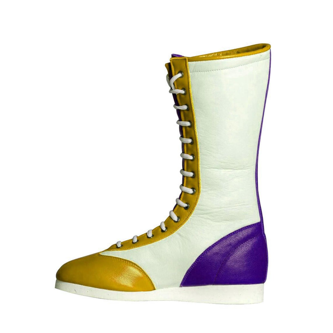 Genuine Leather Pro Wrestling Boots for Men  Women  High Top Lace Up Fight Gear