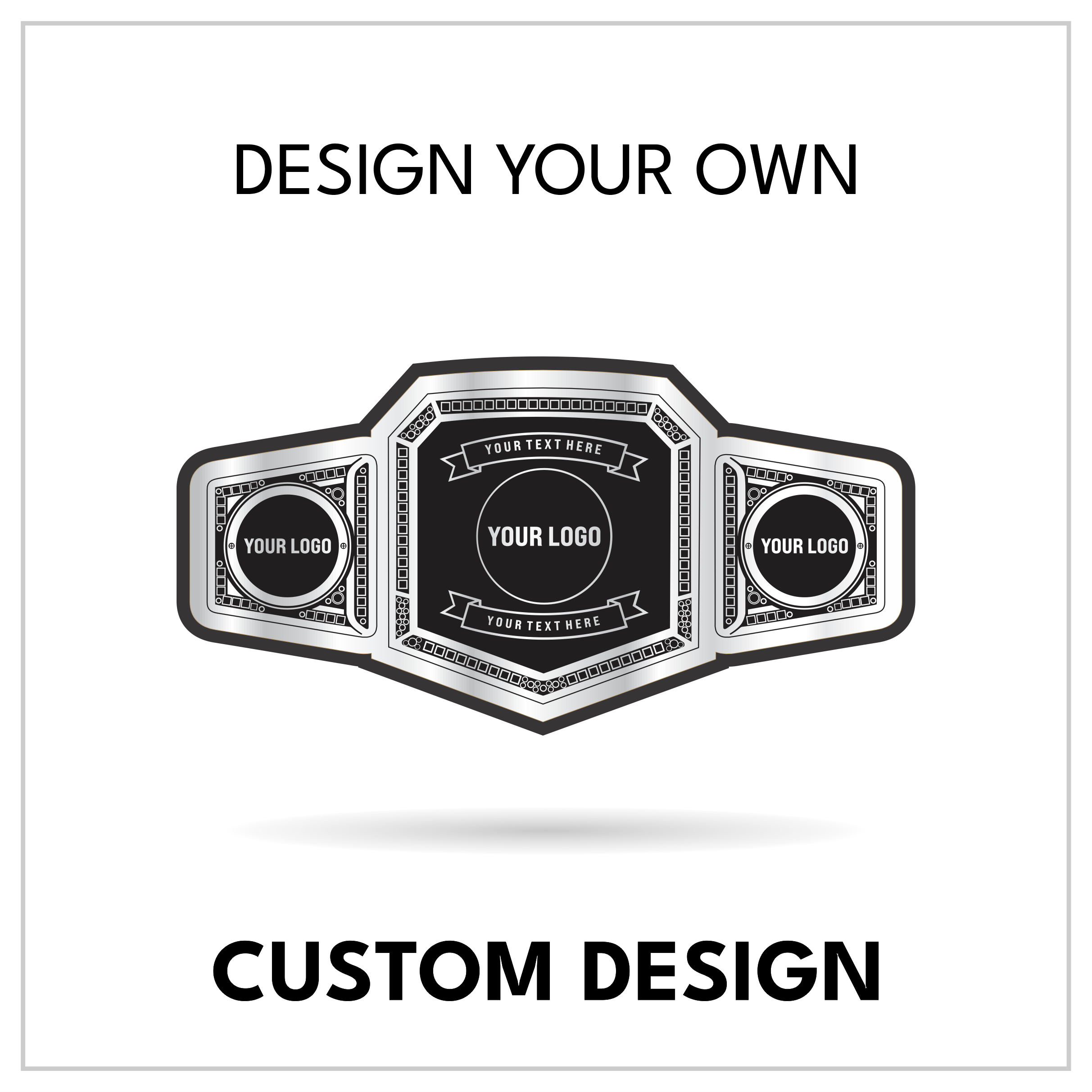 Modern Geometric Custom Championship Belt | Personalized 3-Plate Title